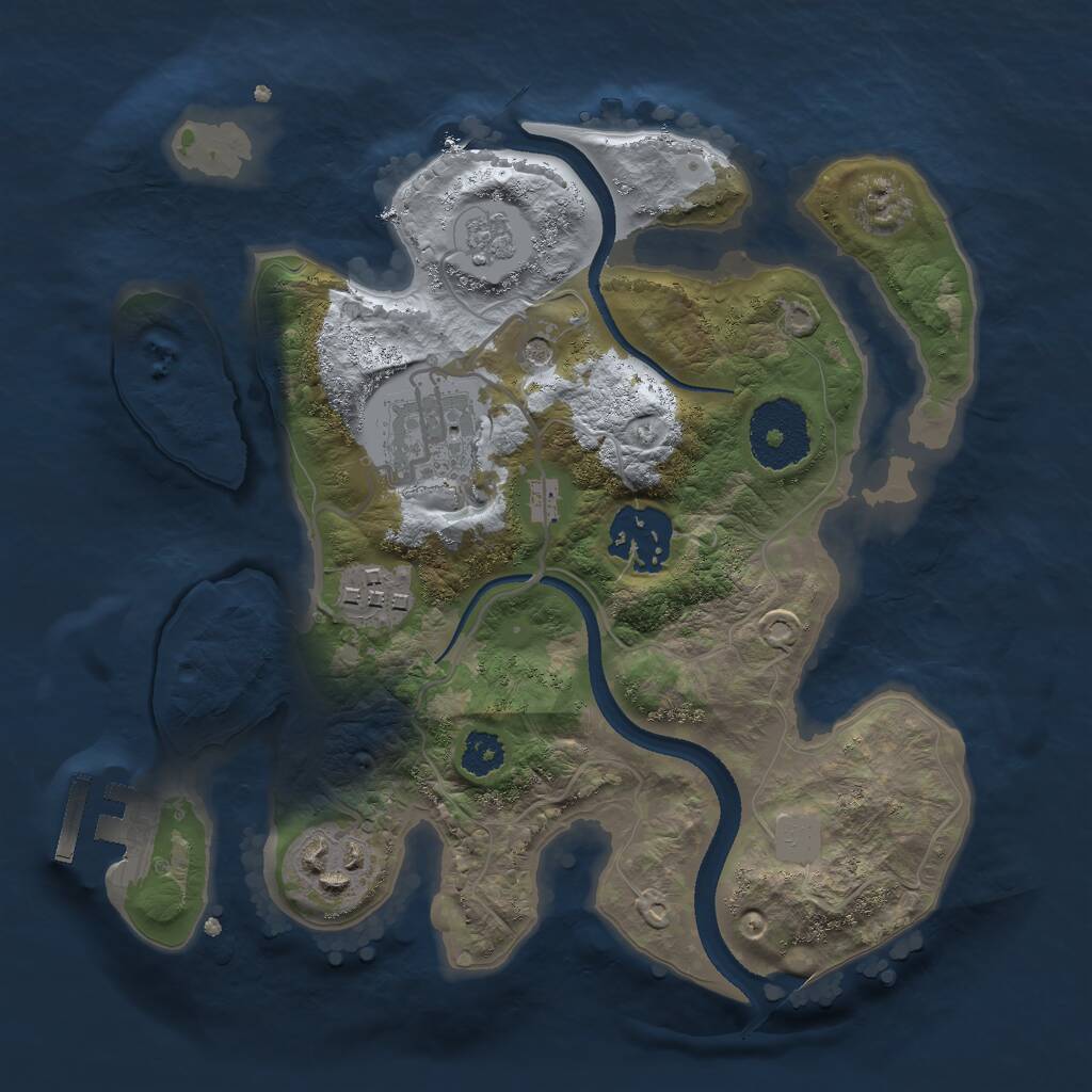 Rust Map: Procedural Map, Size: 2500, Seed: 926113962, 8 Monuments
