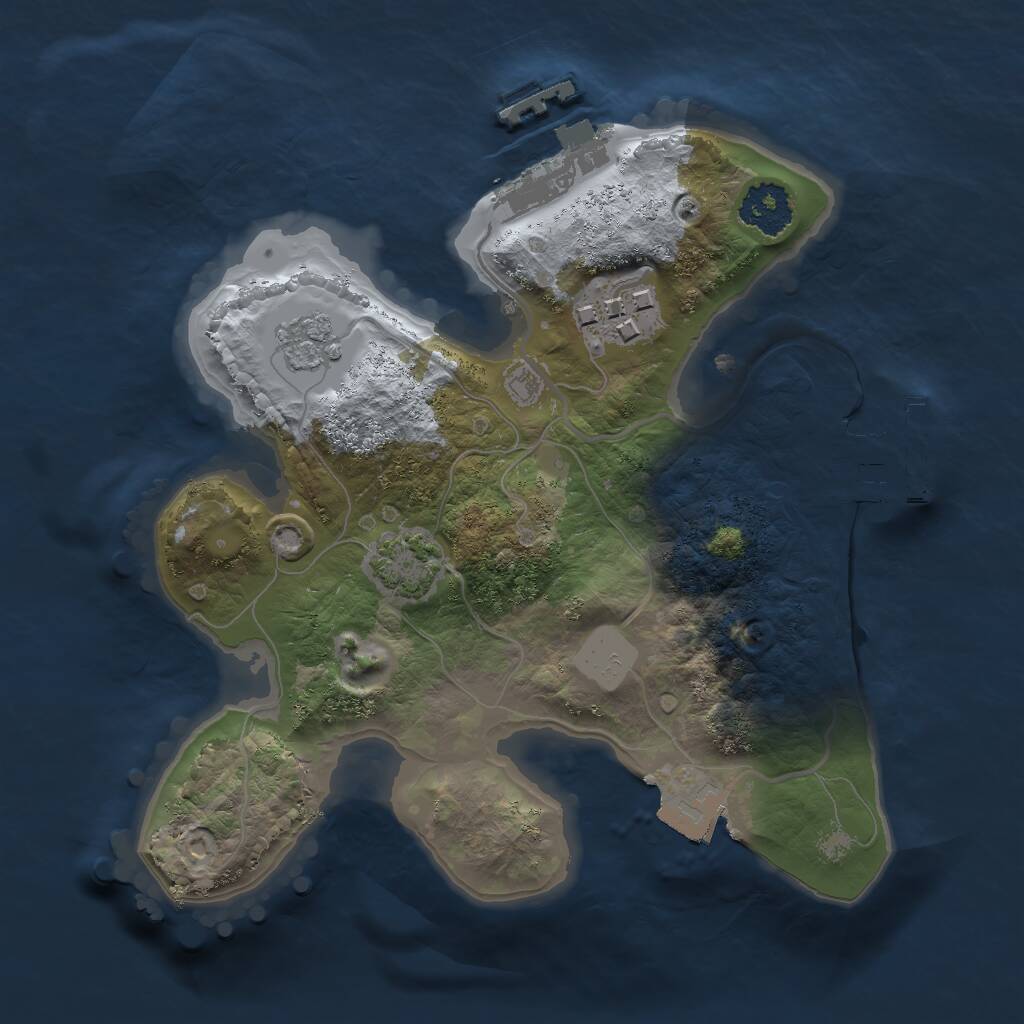 Rust Map: Procedural Map, Size: 2000, Seed: 2142140714, 6 Monuments