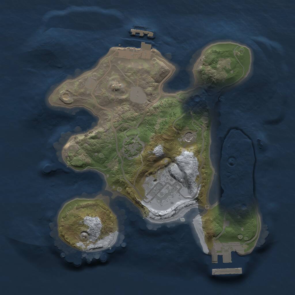 Rust Map: Procedural Map, Size: 2000, Seed: 1085400161, 6 Monuments