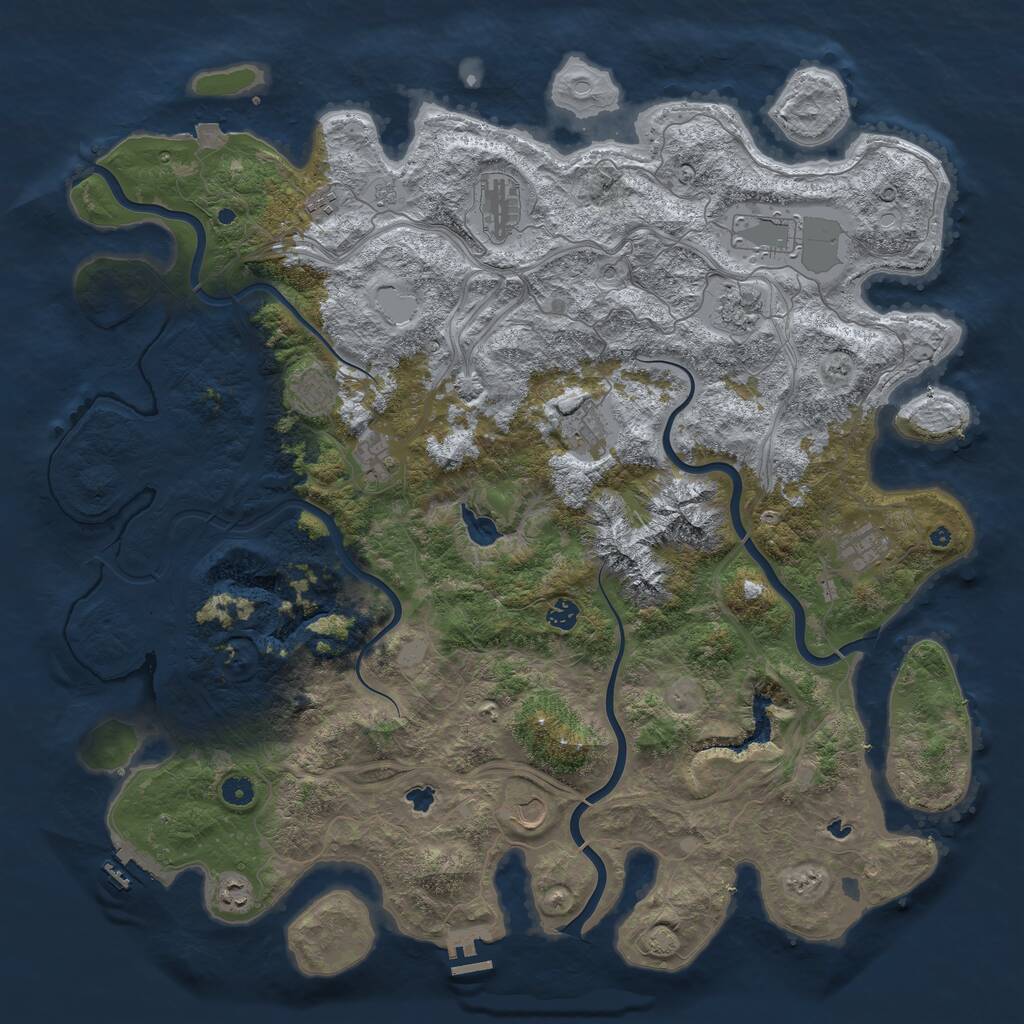 Rust Map: Procedural Map, Size: 5000, Seed: 34941481, 17 Monuments
