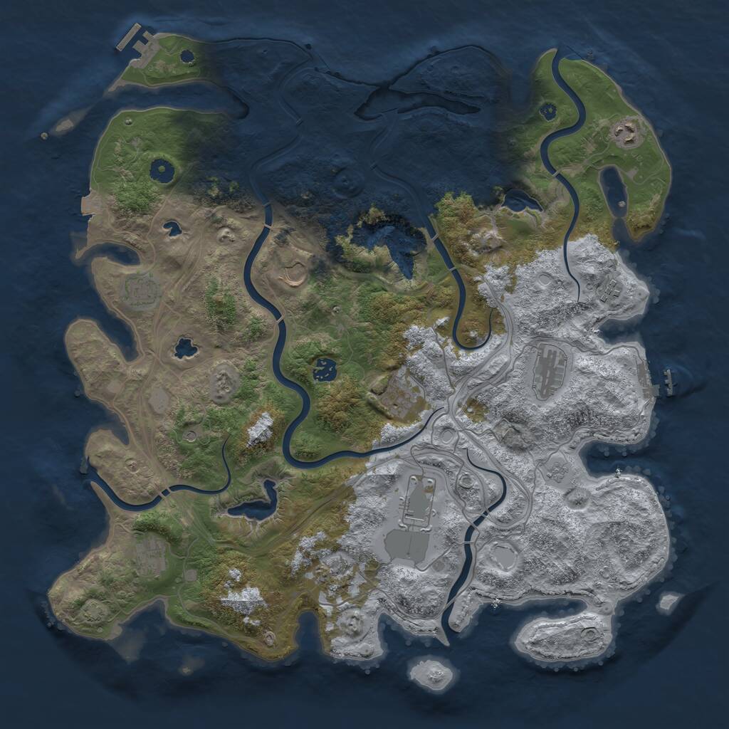 Rust Map: Procedural Map, Size: 4500, Seed: 863395623, 16 Monuments