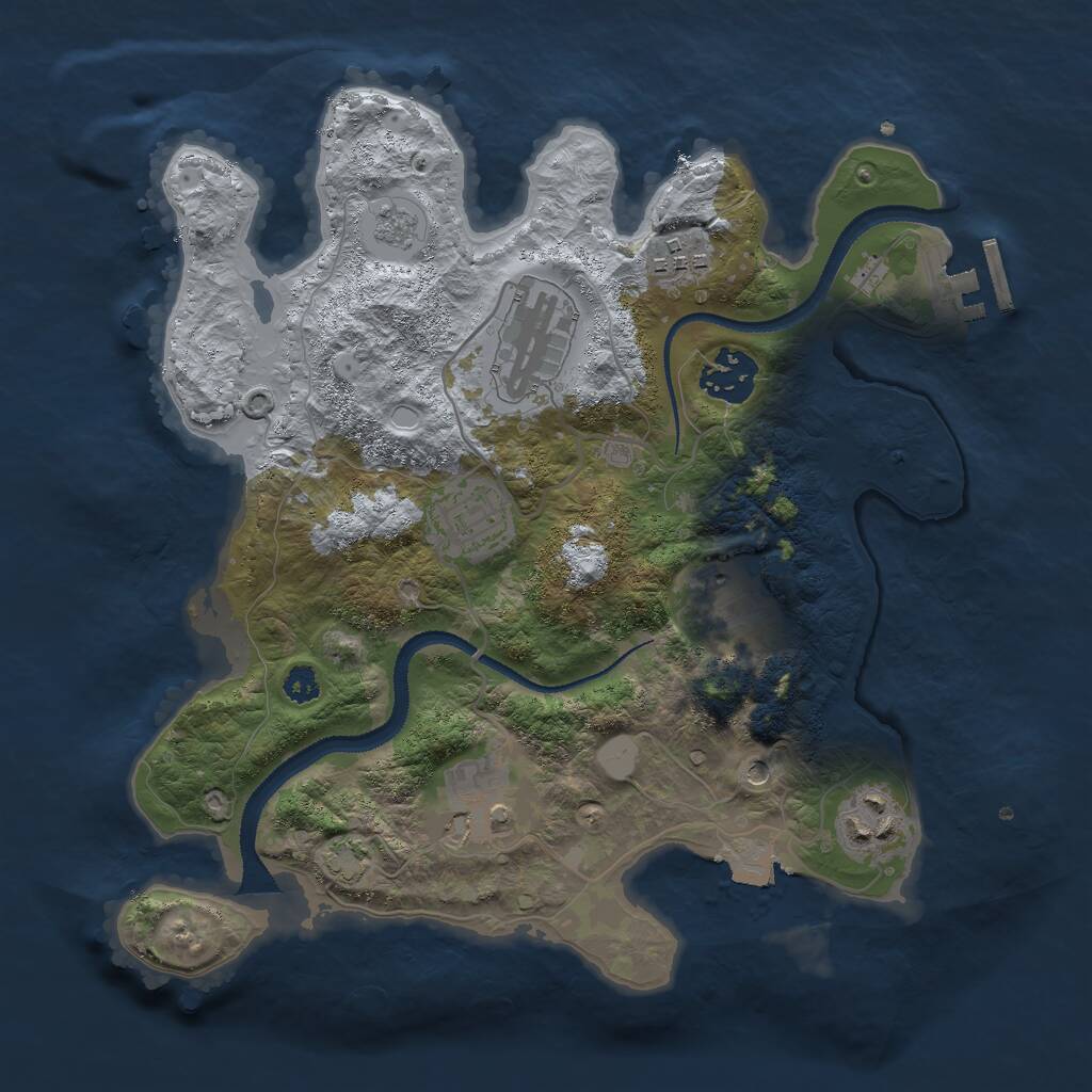 Rust Map: Procedural Map, Size: 3000, Seed: 644434, 12 Monuments