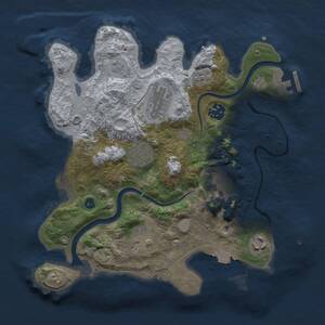 Thumbnail Rust Map: Procedural Map, Size: 3000, Seed: 644434, 12 Monuments