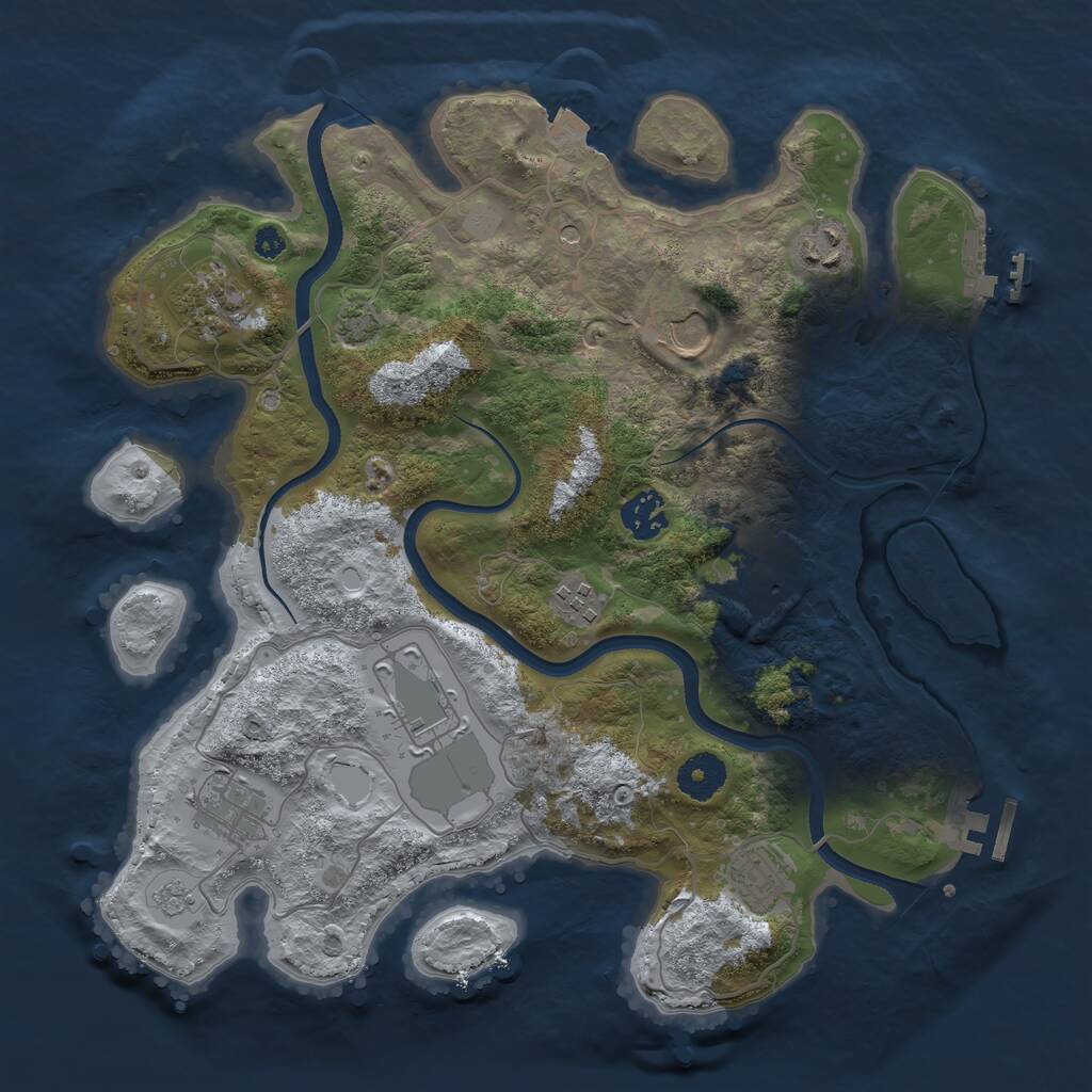 Rust Map: Procedural Map, Size: 3500, Seed: 95420, 15 Monuments