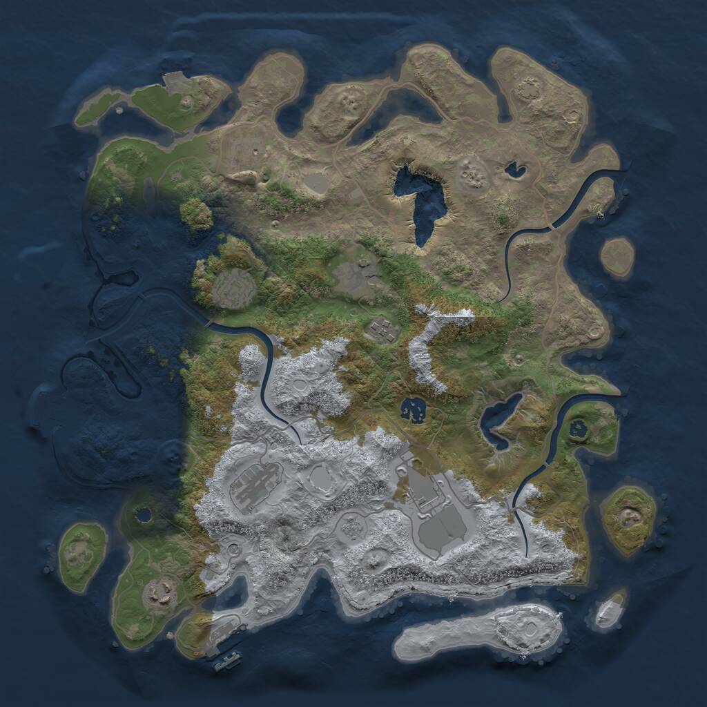 Rust Map: Procedural Map, Size: 4000, Seed: 66699969, 14 Monuments