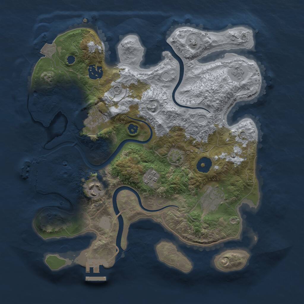 Rust Map: Procedural Map, Size: 3000, Seed: 51751, 11 Monuments