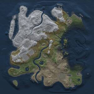 Thumbnail Rust Map: Procedural Map, Size: 3500, Seed: 1985125779, 14 Monuments