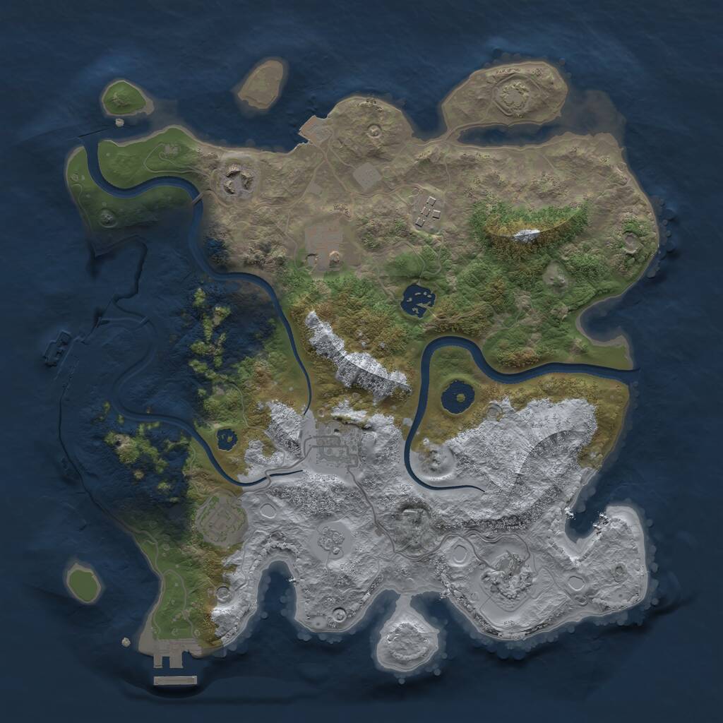 Rust Map: Procedural Map, Size: 3378, Seed: 50000, 13 Monuments