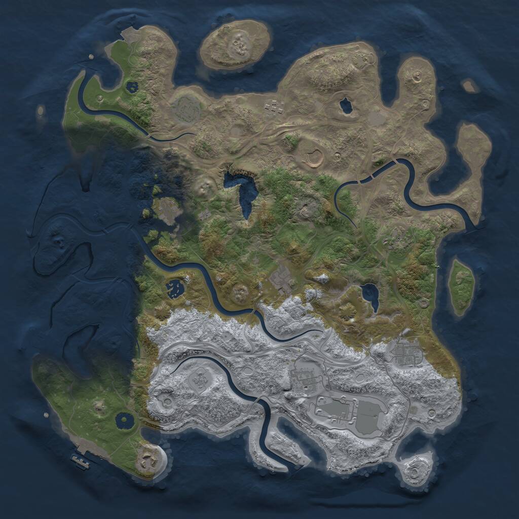 Rust Map: Procedural Map, Size: 4250, Seed: 627976522, 17 Monuments