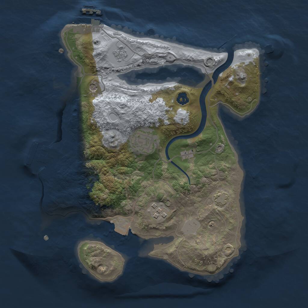 Rust Map: Procedural Map, Size: 2500, Seed: 45679, 8 Monuments