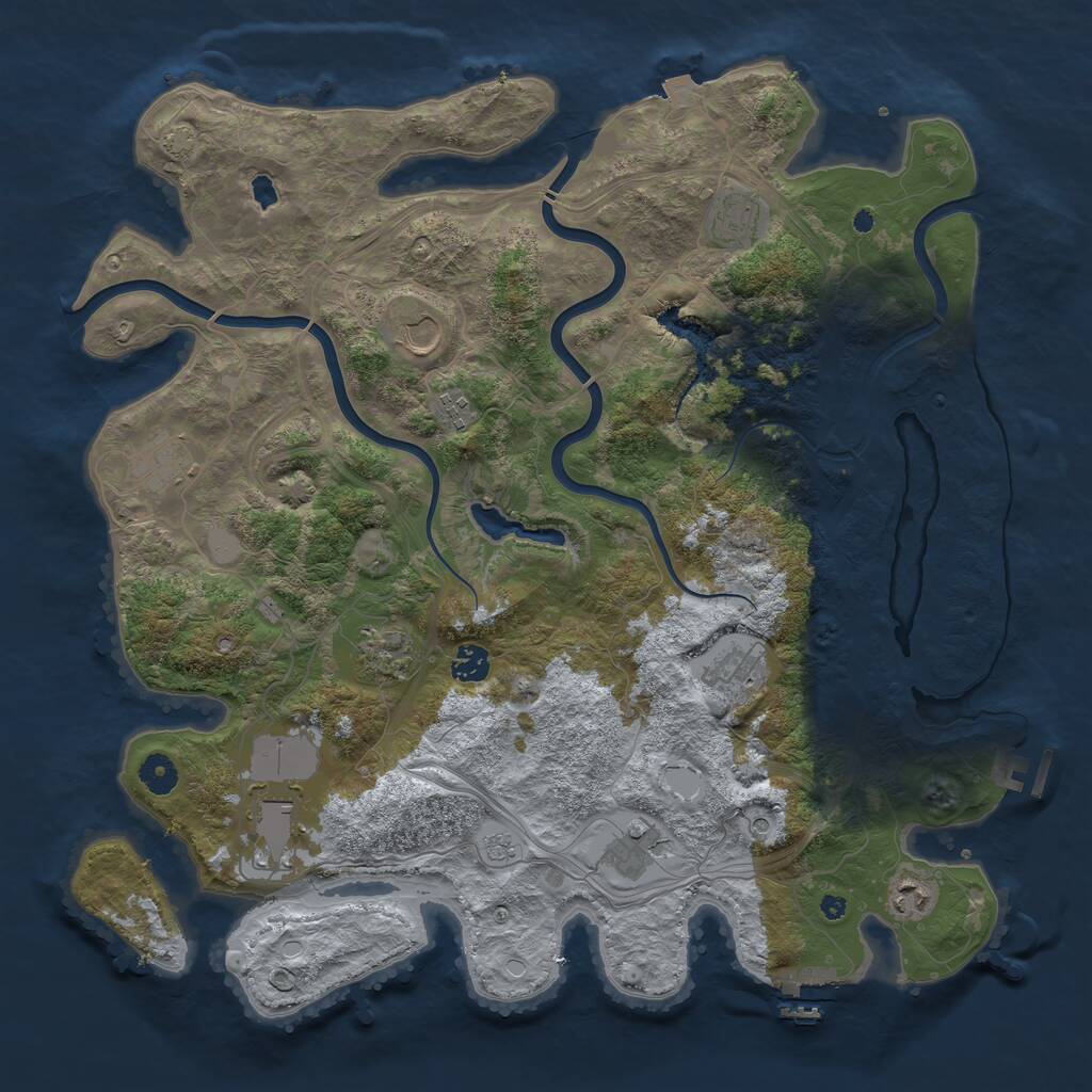 Rust Map: Procedural Map, Size: 4250, Seed: 1497670394, 16 Monuments