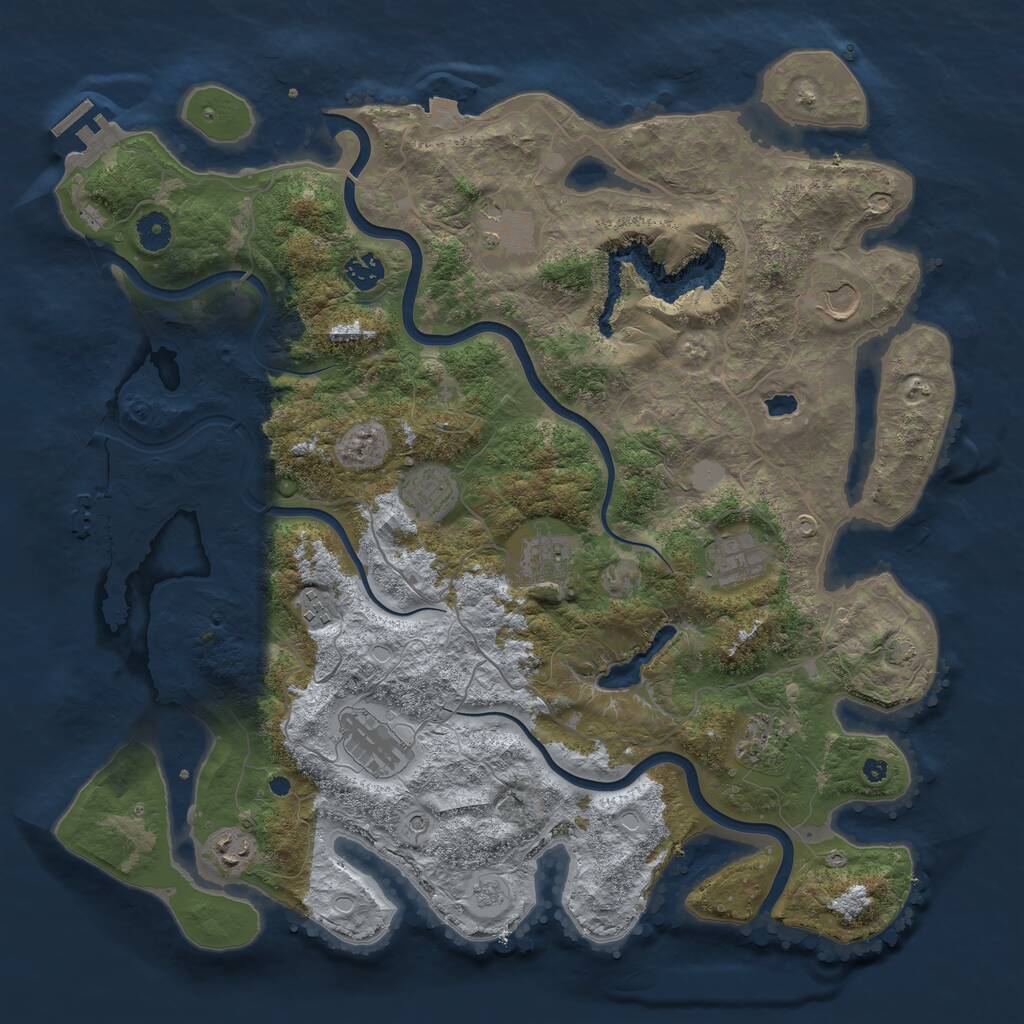Rust Map: Procedural Map, Size: 4200, Seed: 19947021, 16 Monuments