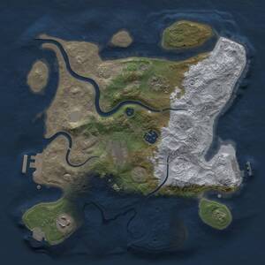 Thumbnail Rust Map: Procedural Map, Size: 3000, Seed: 1645016582, 11 Monuments