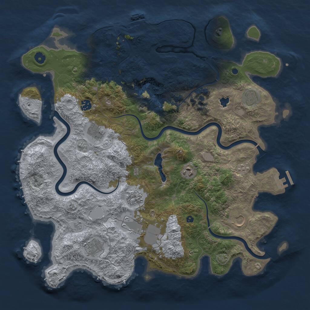 Rust Map: Procedural Map, Size: 4200, Seed: 650730109, 15 Monuments