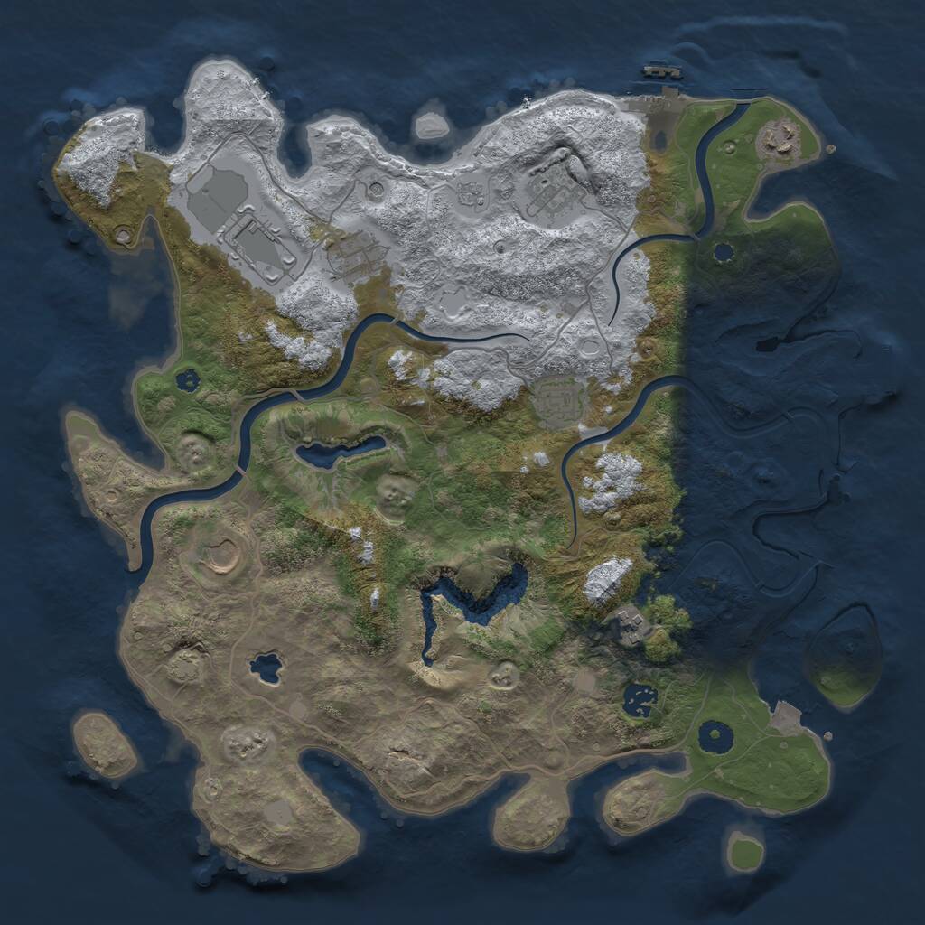 Rust Map: Procedural Map, Size: 4000, Seed: 94122283, 14 Monuments