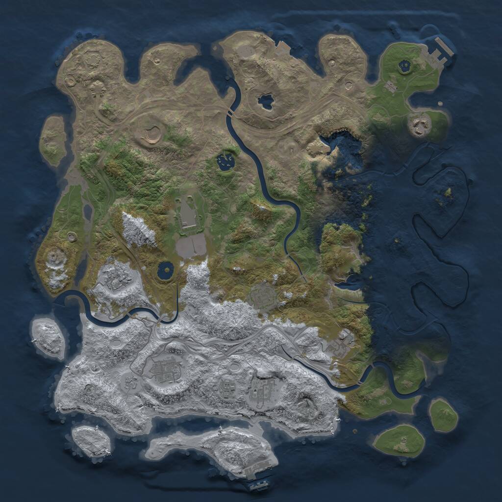 Rust Map: Procedural Map, Size: 4250, Seed: 625618, 16 Monuments