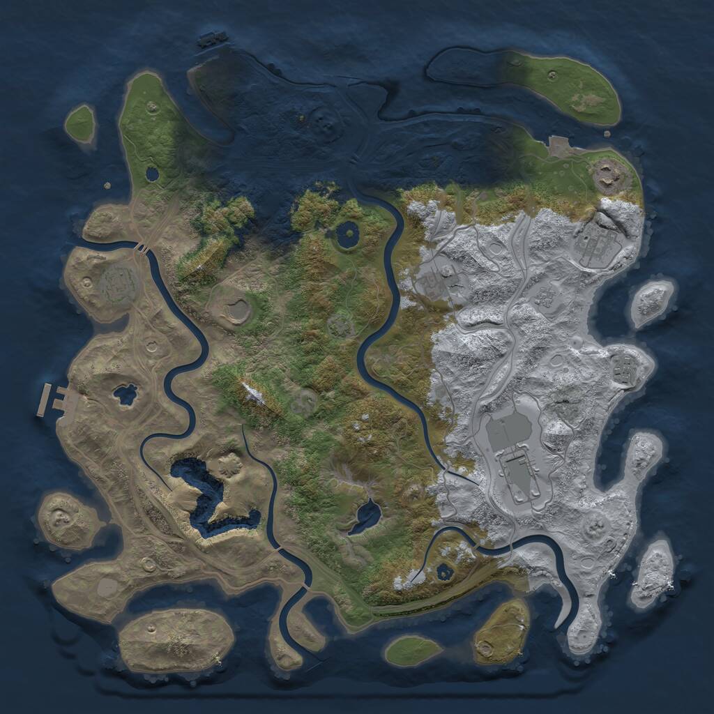 Rust Map: Procedural Map, Size: 4250, Seed: 919527422, 13 Monuments