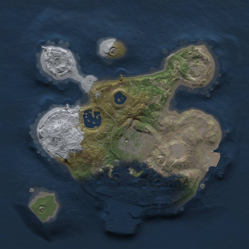 Rust Map: Procedural Map, Size: 2000, Seed: 525690493, 6 Monuments