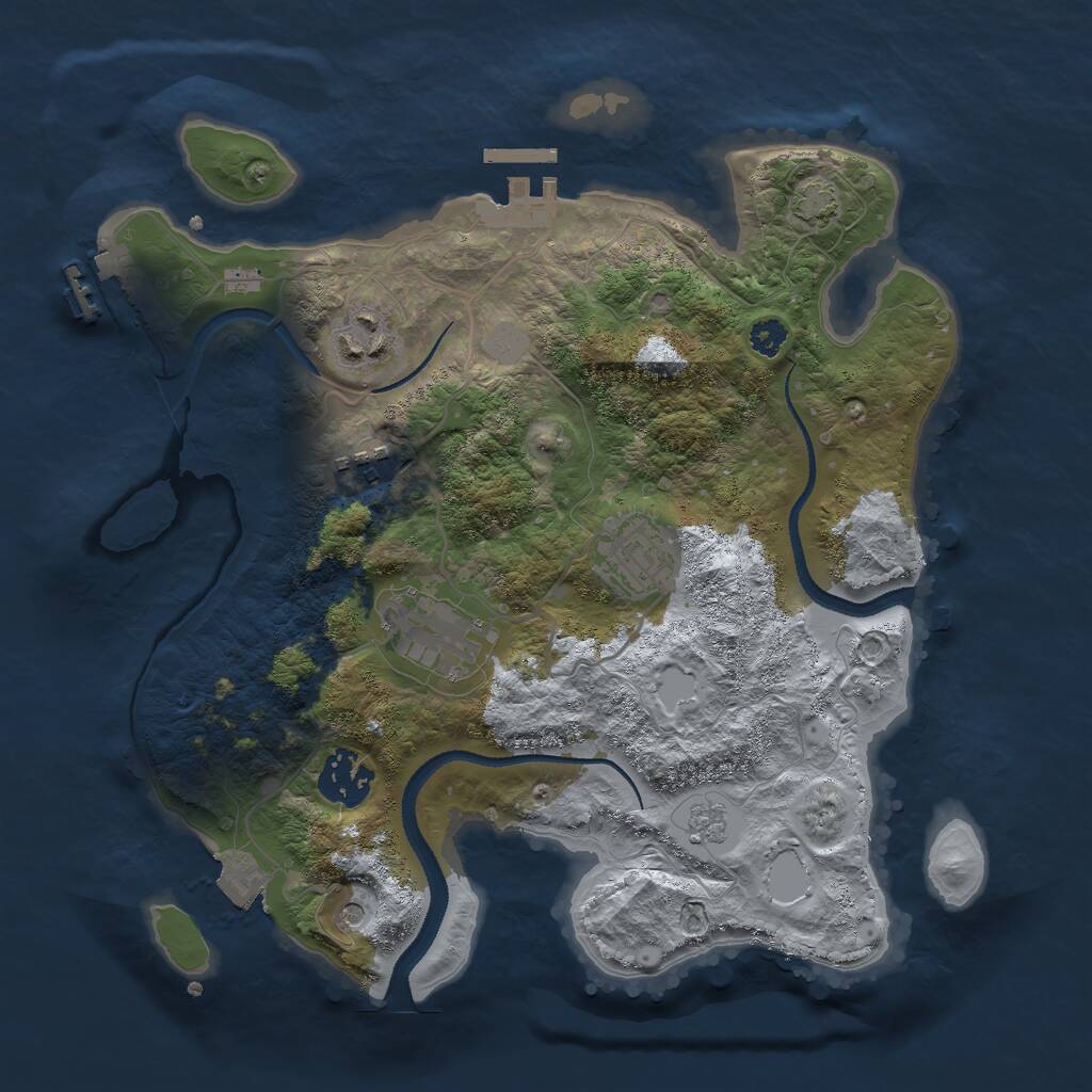 Rust Map: Procedural Map, Size: 3000, Seed: 92414, 11 Monuments