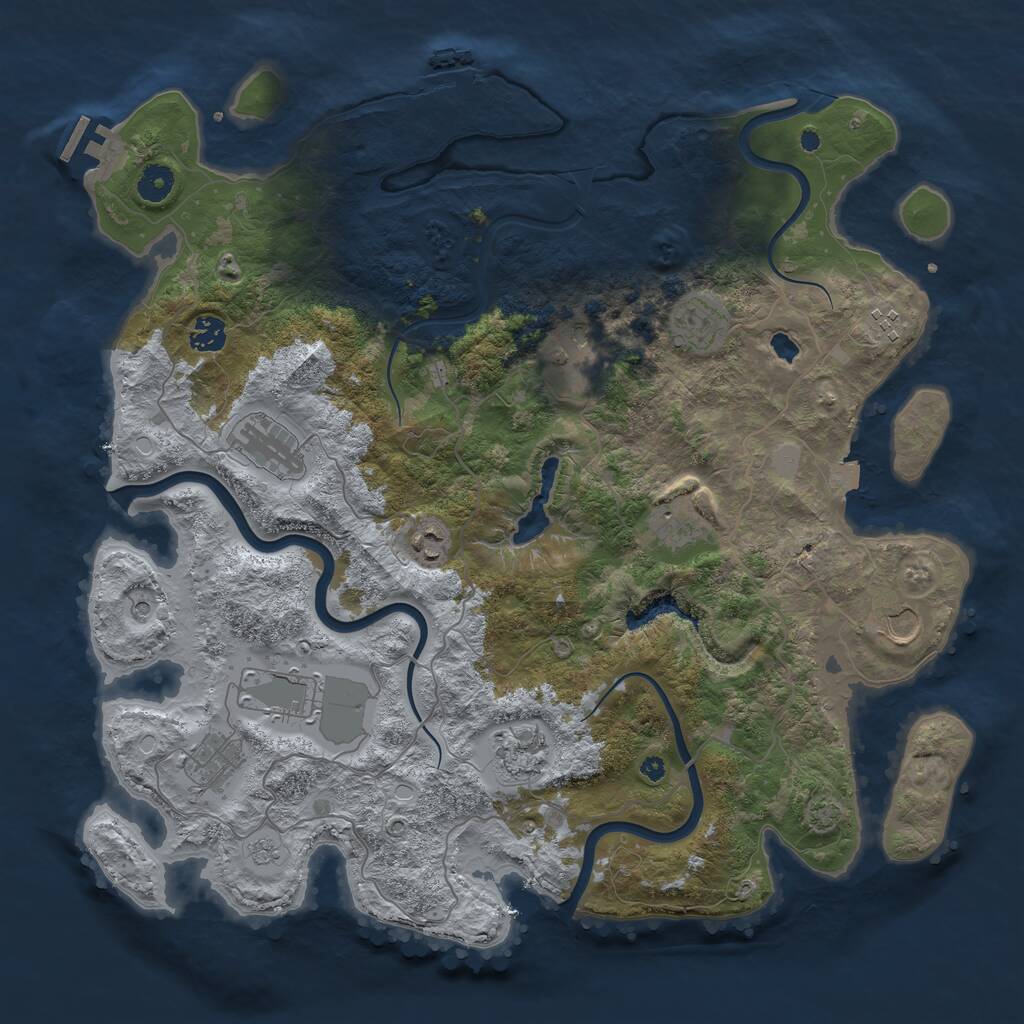 Rust Map: Procedural Map, Size: 4200, Seed: 431510999, 17 Monuments