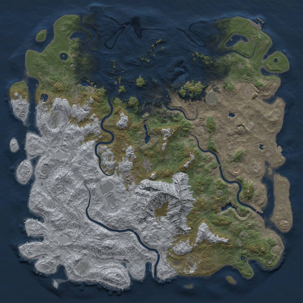 Rust Map: Procedural Map, Size: 6000, Seed: 12832, 17 Monuments