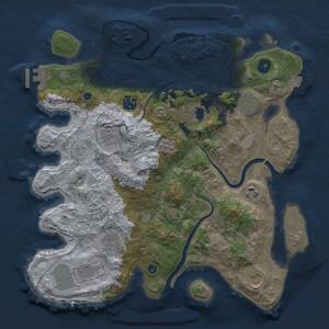 Thumbnail Rust Map: Procedural Map, Size: 3500, Seed: 818266363, 14 Monuments