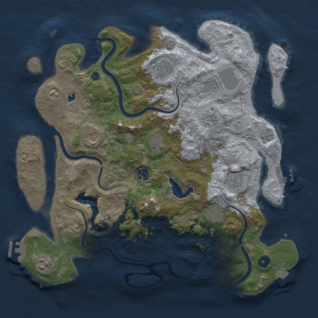 Rust Map: Procedural Map, Size: 4000, Seed: 1207970035, 16 Monuments