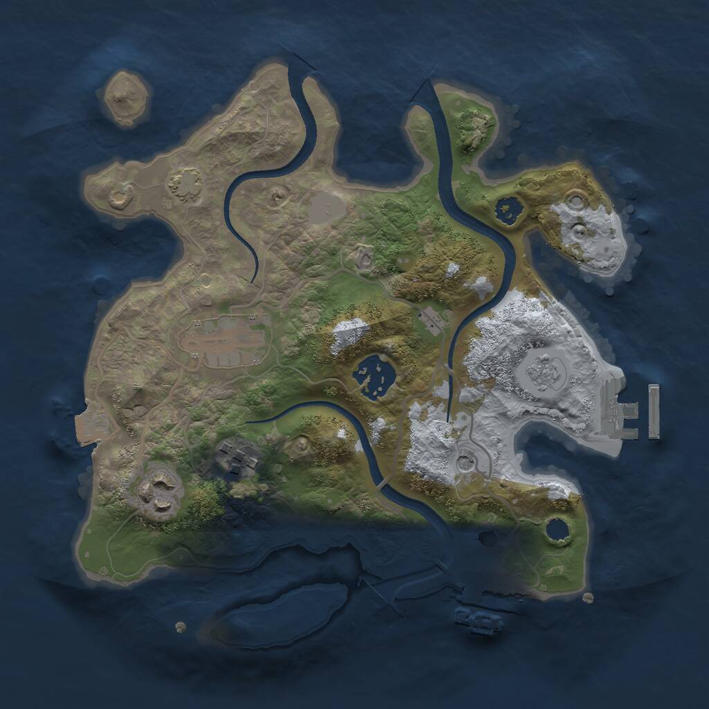Rust Map: Procedural Map, Size: 2600, Seed: 27456, 10 Monuments