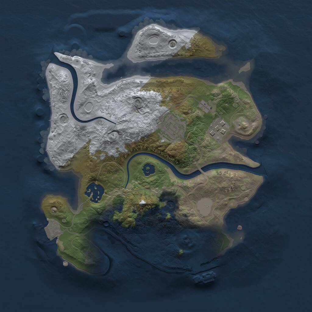 Rust Map: Procedural Map, Size: 2500, Seed: 5535959, 6 Monuments