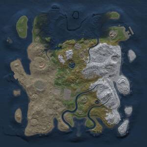 Thumbnail Rust Map: Procedural Map, Size: 3500, Seed: 44517938, 13 Monuments