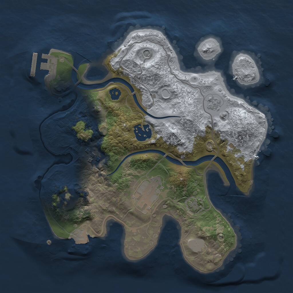 Rust Map: Procedural Map, Size: 2500, Seed: 1780395274, 8 Monuments