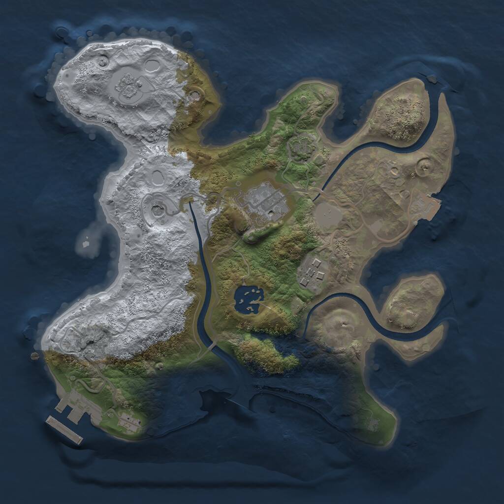 Rust Map: Procedural Map, Size: 2500, Seed: 1769624340, 8 Monuments