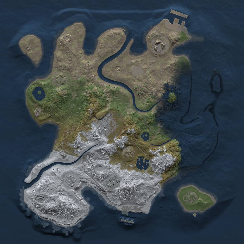 Rust Map: Procedural Map, Size: 2790, Seed: 2147483647, 10 Monuments