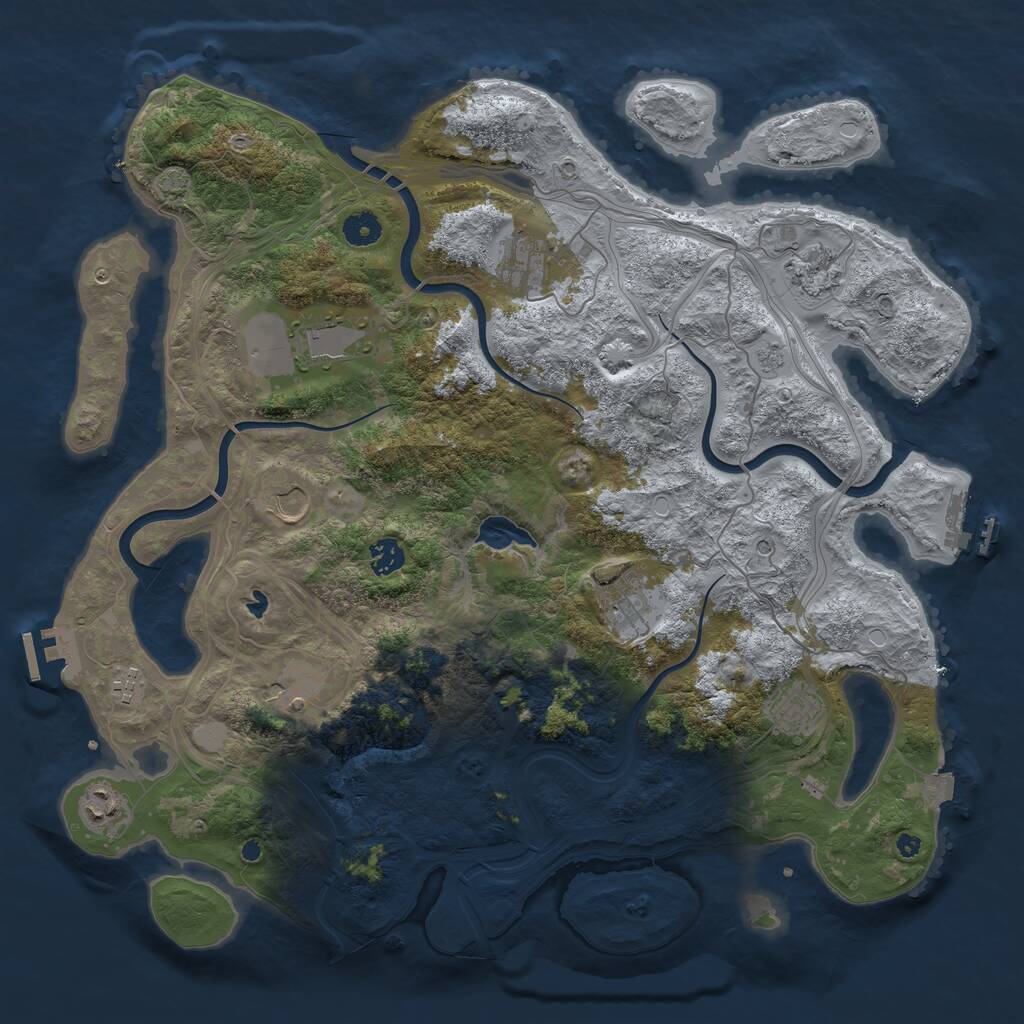 Rust Map: Procedural Map, Size: 4250, Seed: 122638960, 16 Monuments