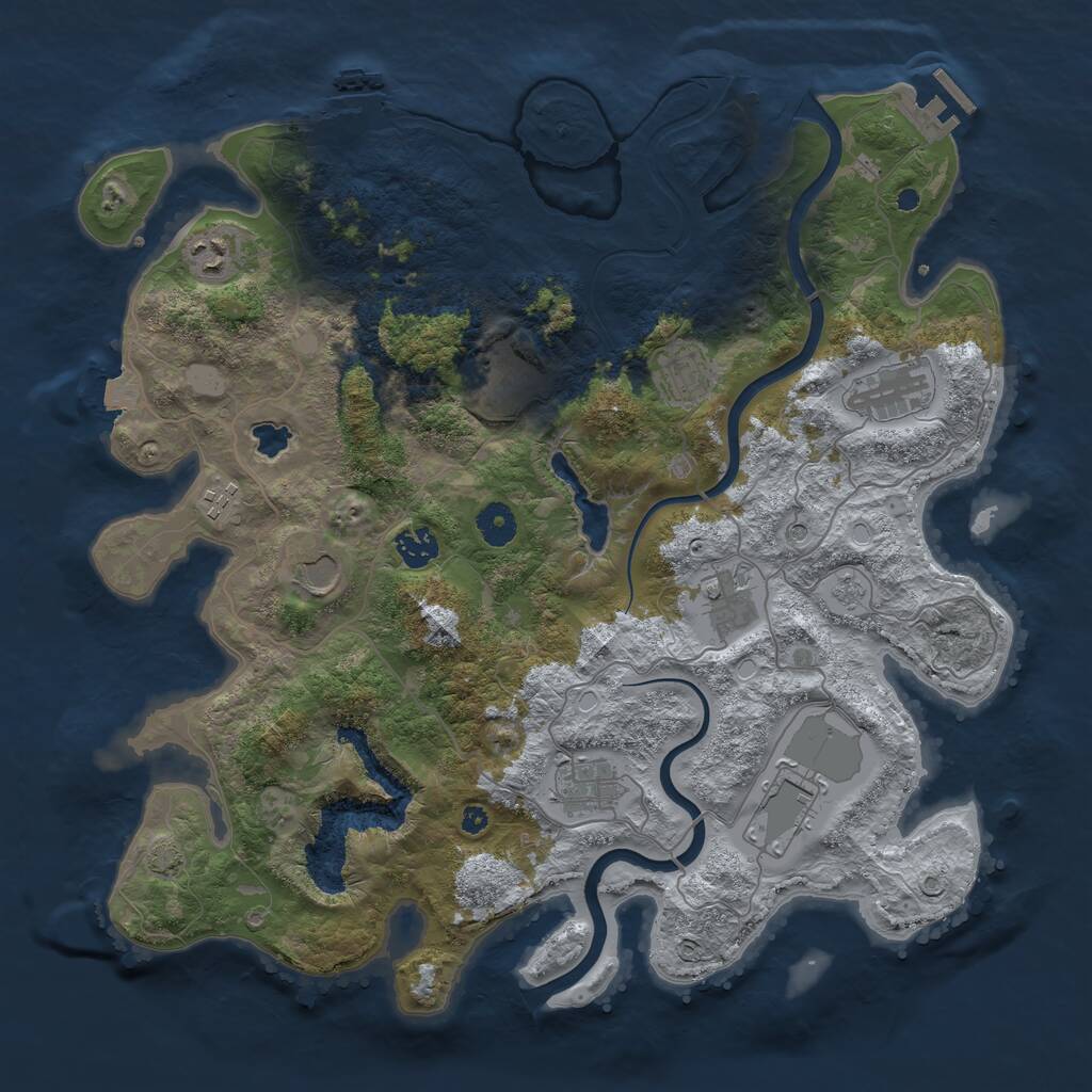 Rust Map: Procedural Map, Size: 4000, Seed: 1153621368, 16 Monuments