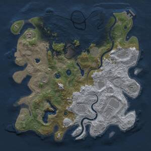 Thumbnail Rust Map: Procedural Map, Size: 4000, Seed: 1153621368, 16 Monuments