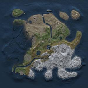 Thumbnail Rust Map: Procedural Map, Size: 3000, Seed: 1335031048, 12 Monuments