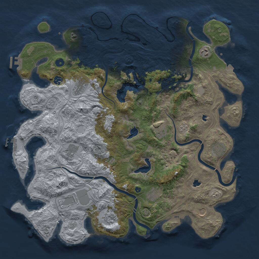 Rust Map: Procedural Map, Size: 4500, Seed: 6978341, 17 Monuments