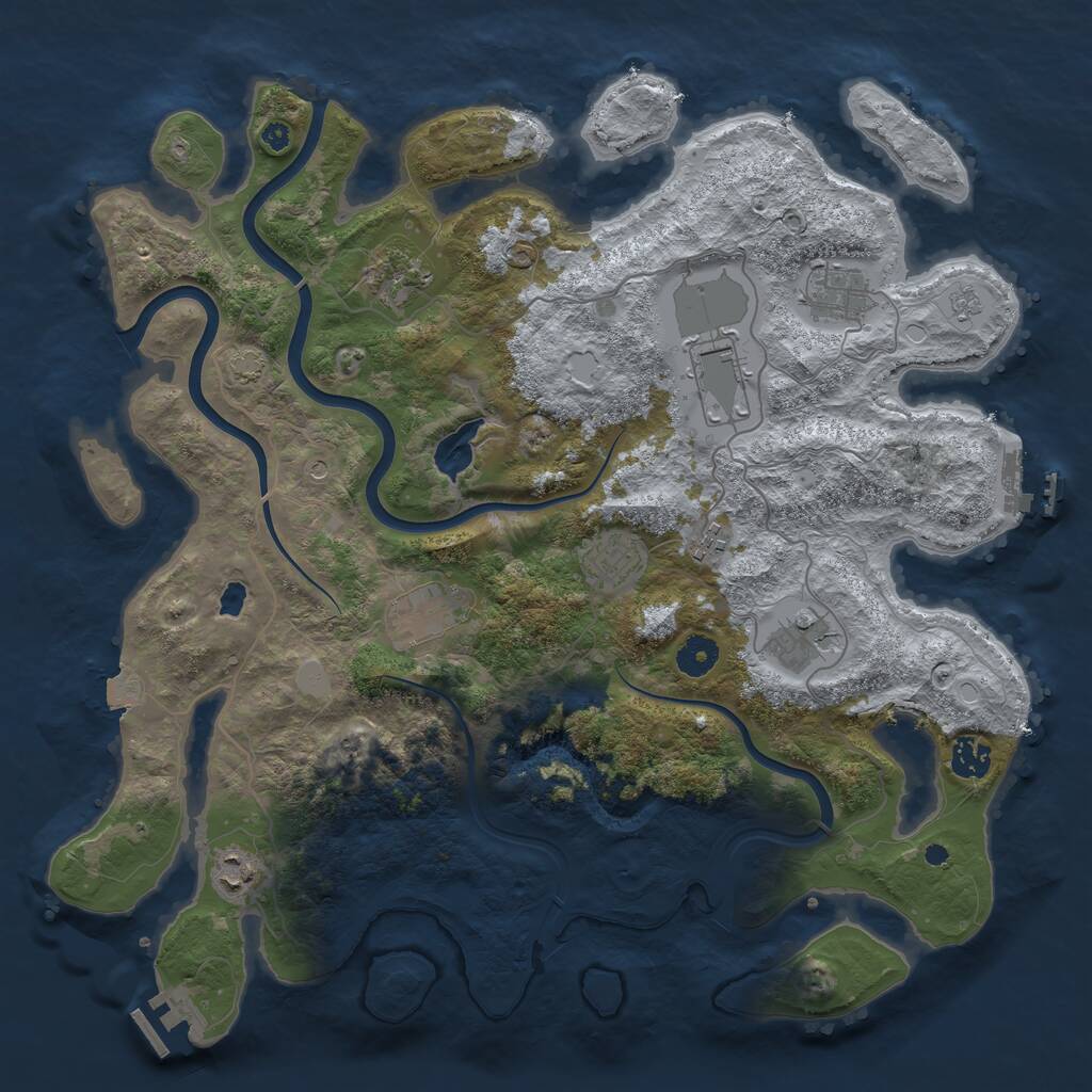 Rust Map: Procedural Map, Size: 4000, Seed: 1282785179, 15 Monuments
