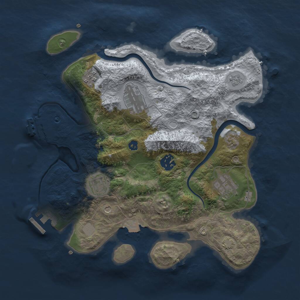 Rust Map: Procedural Map, Size: 3000, Seed: 875, 11 Monuments
