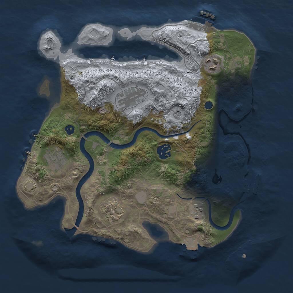Rust Map: Procedural Map, Size: 3000, Seed: 2748, 11 Monuments