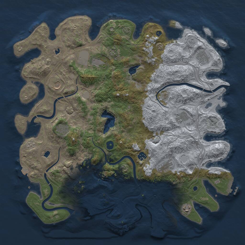 Rust Map: Procedural Map, Size: 4500, Seed: 700000000, 17 Monuments