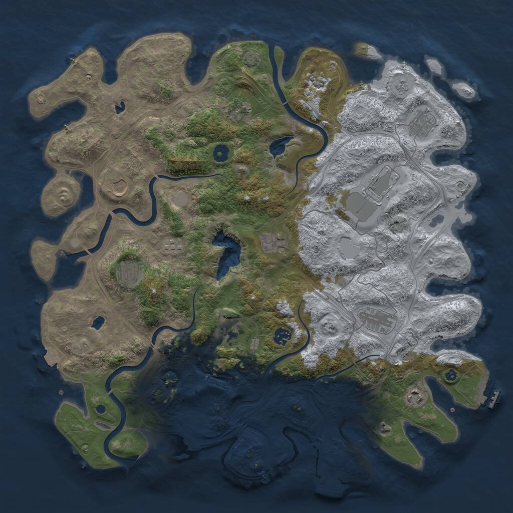 Rust Map: Procedural Map, Size: 4500, Seed: 700000000, 17 Monuments