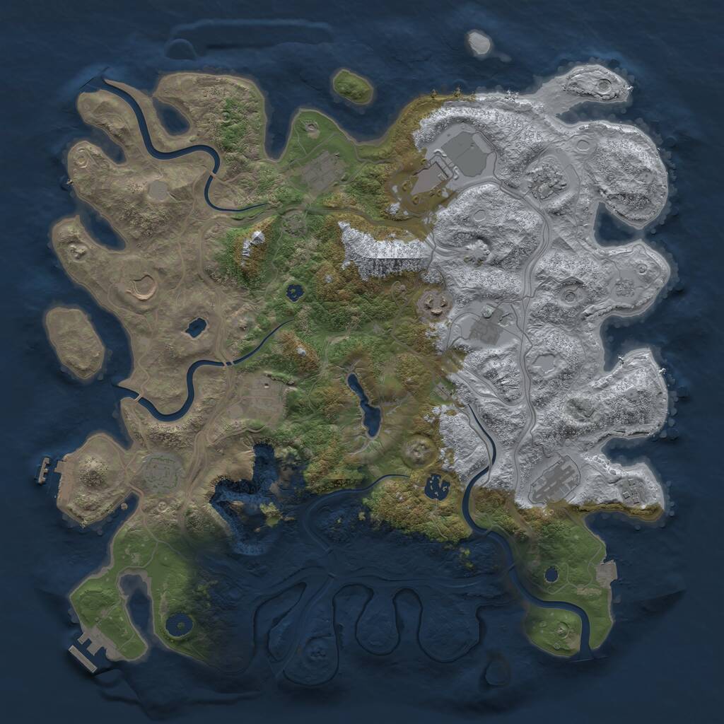 Rust Map: Procedural Map, Size: 4300, Seed: 17936789, 17 Monuments