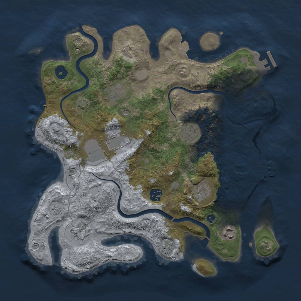 Rust Map: Procedural Map, Size: 3500, Seed: 1772350692, 14 Monuments