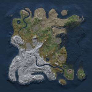 Thumbnail Rust Map: Procedural Map, Size: 3500, Seed: 1772350692, 14 Monuments