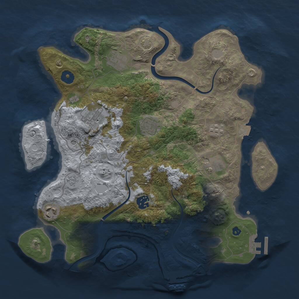 Rust Map: Procedural Map, Size: 3400, Seed: 60010, 13 Monuments