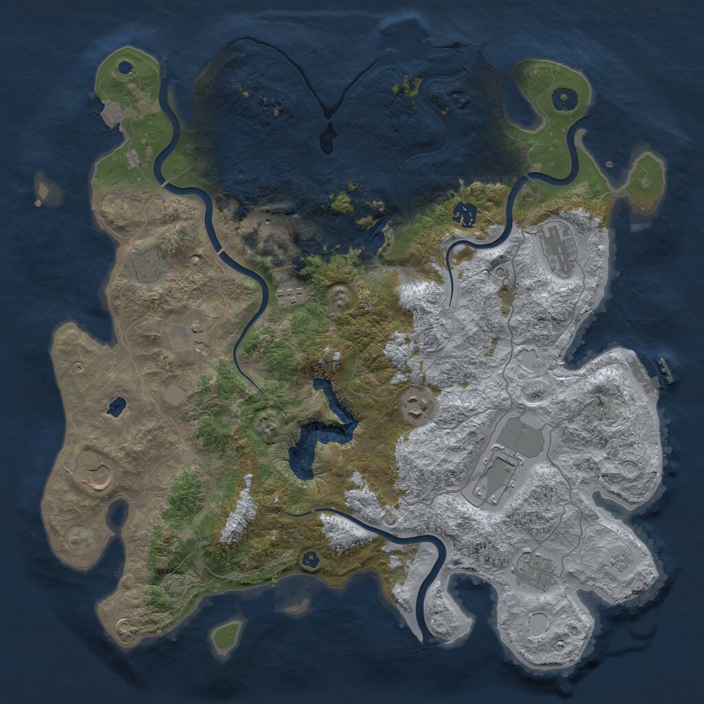 Rust Map: Procedural Map, Size: 4200, Seed: 153315422, 16 Monuments
