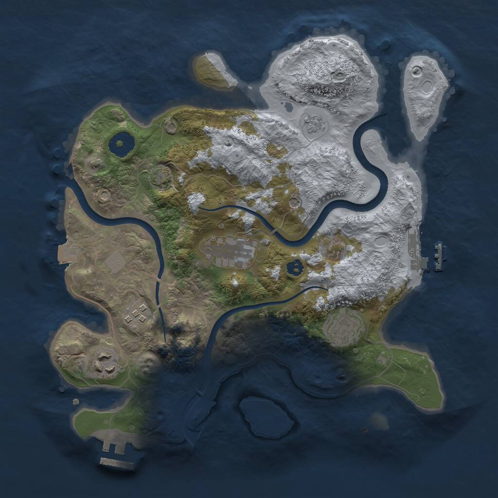 Rust Map: Procedural Map, Size: 3000, Seed: 68932, 10 Monuments