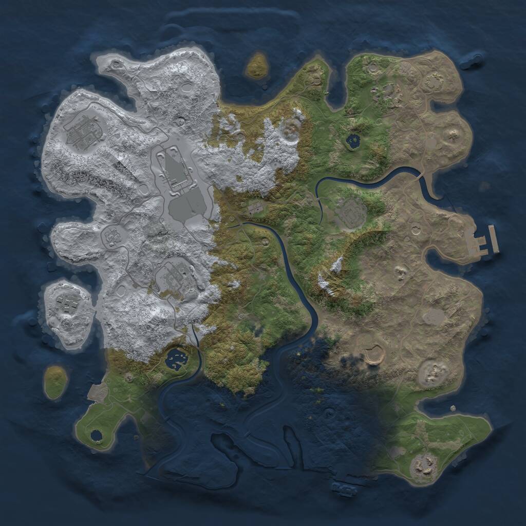 Rust Map: Procedural Map, Size: 3750, Seed: 1592104646, 15 Monuments